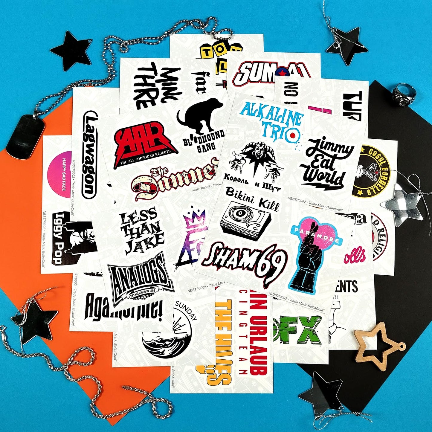 81Pcs Large Punk Stickers, Punk Rock Stickers, Band Stickers, Punk Rock Accessories Merch, Punk Music, Punk Rock Party Supplies,