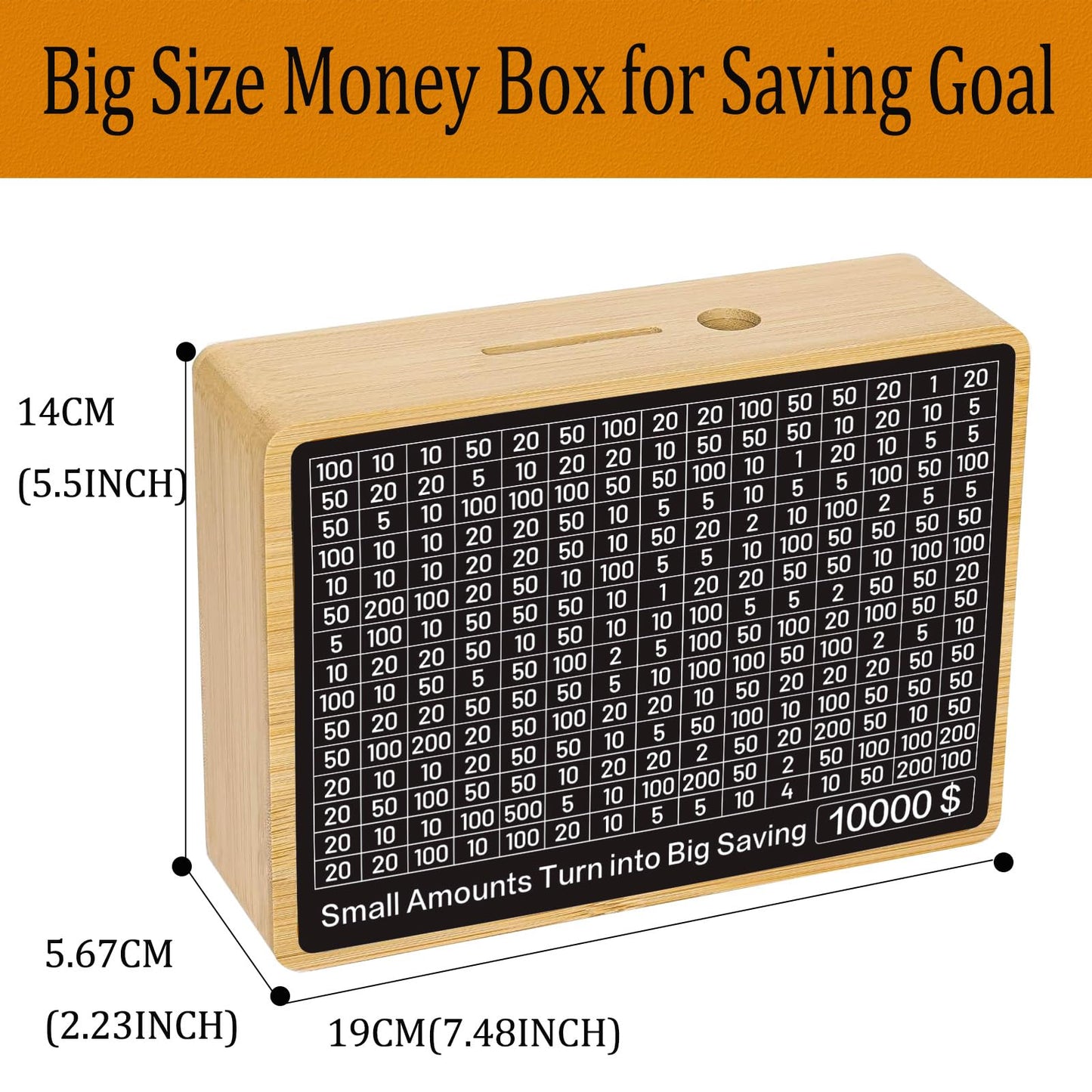 Zayeemi Money Saving Box Cash Vault Wooden Savings Challenge Box Piggy Bank For Adults Kids Budgeting And Savings Goals Coin Ban