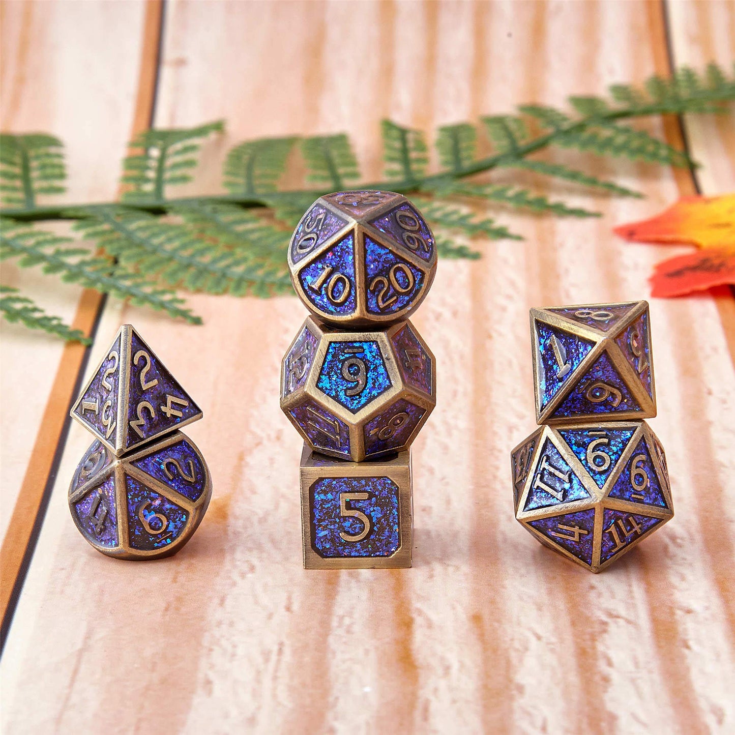 Metal Dice Set D&D Dragon and Dungeon Polyhedral Metal Dice, Punk Style Role-Play RPG Explorer MTG Pioneer Game DND Dice Set (7