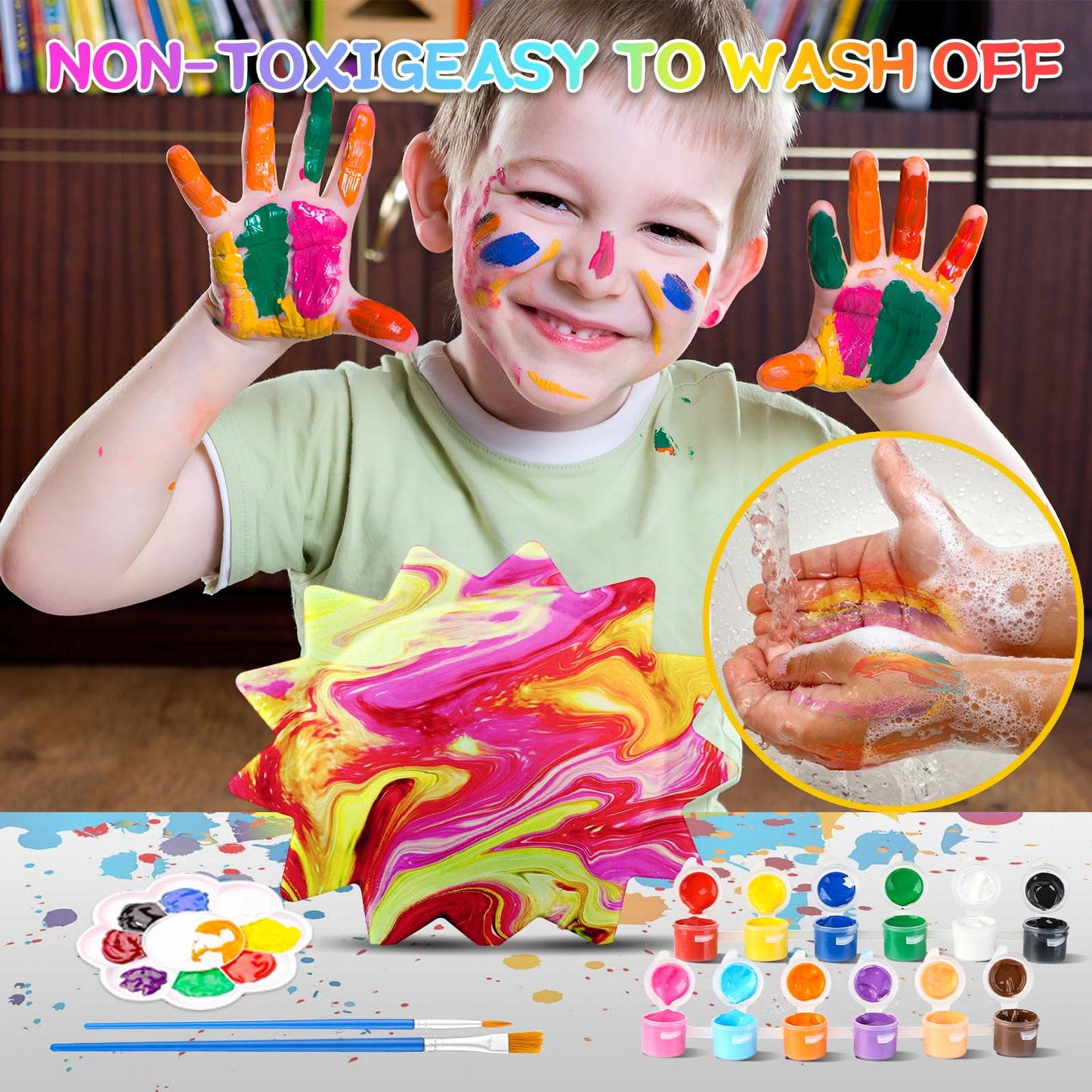 Paint Your Own Sun Lamp Art Kit, Diy Sun Night Light Arts & Crafts Toys, Painting Kit Arts And Crafts For Kids Ages 8-12, Art Supplies Birthday Gifts For Girls Boys 3 4 5 6 7 8 9 10 11 12 Year Old
