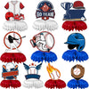 DTOFOOT Baseball Party Decorations, 10Pcs Baseball Themed Honeycomb Centerpiece Baseball Decorations for Tables Baseball Birthda