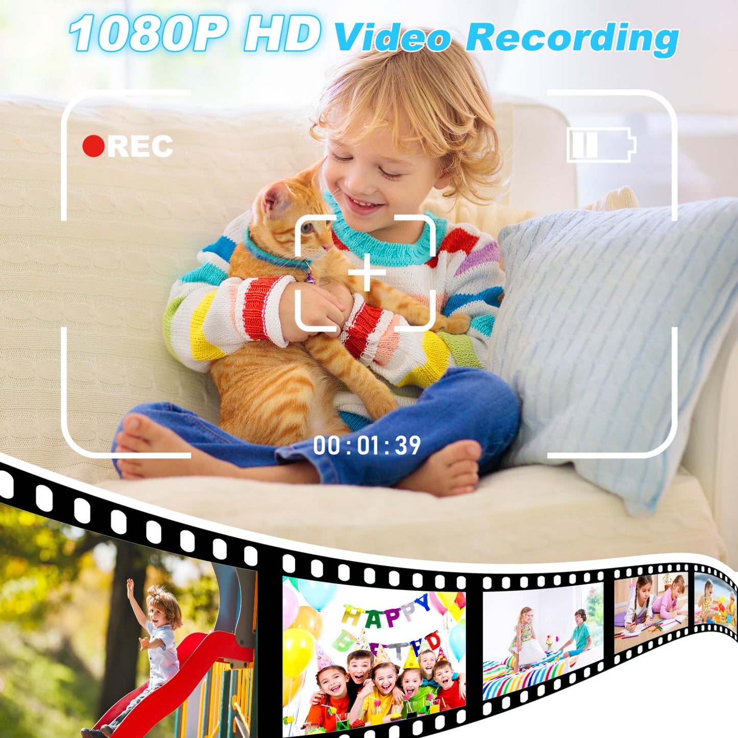 Kids Camera Toddler Camera, Kids Digital Camera Instant Print, 1080P Video Camera For Kids With 32Gb Sd Card, Childrens Toy Came
