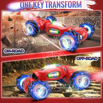 Fosgoit Spider Remote Control Car Spider Toy for Kids 6-8 8-12 6-12, Gesture Sensing RC Stunt Car with Light & Music & Spray, Ge