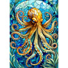 Sutinban Stained Glass Octopus Puzzle 1000 Pieces 1000 Piece Puzzle for mature-themeds Coolest mature-themed Jigsaw Puzzle for Sea Creatures Lovers Great Gift for Family 27.5?x19.7?