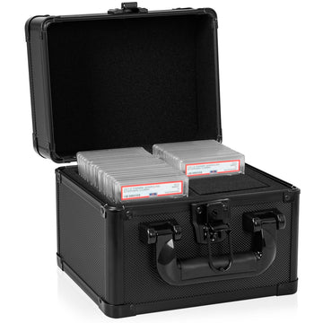 OUUTMEE Aluminum Alloy Graded Card Case - Fits 40 Card Slabs, Compatible with PSA, CSG, BGS, Top Loaders - 9.1x6.7x