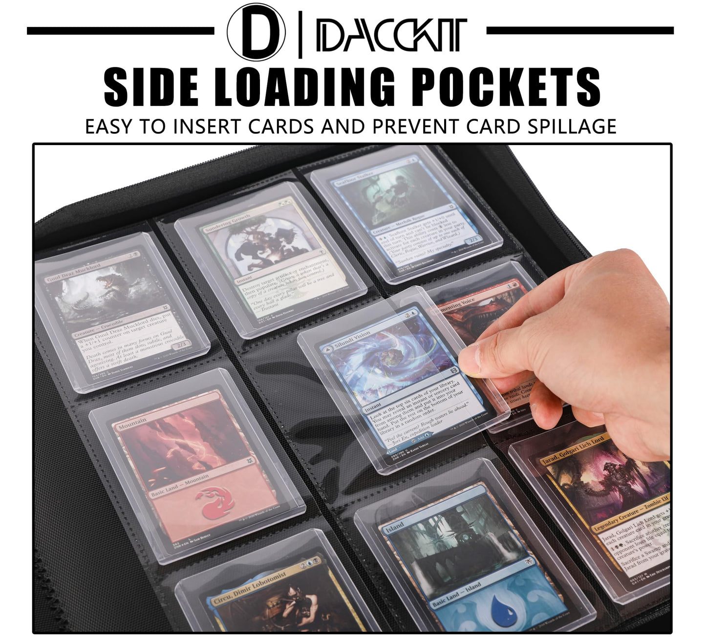 D DACCKIT Toploader Binder Holds 288 Toploaders - 9 Pocket Top Loader Binder for 3 x 4 Rigid Card Holders for Trading Cards or Sports Cards - Model C Light Pink
