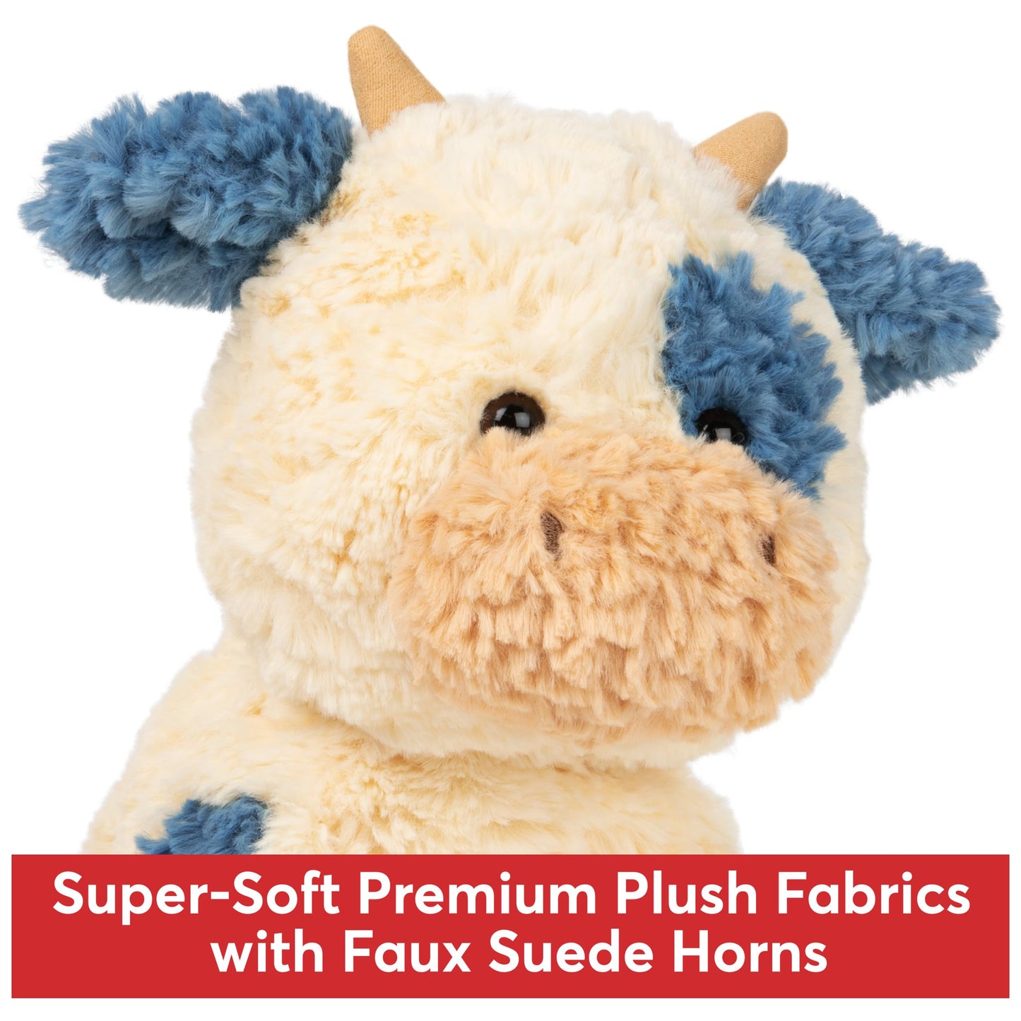 GUND Cozys Collection Cow Plush Toy, Cream/Blue, 10”, Stuffed Animal for Ages 1+, Perfect Spring Decor