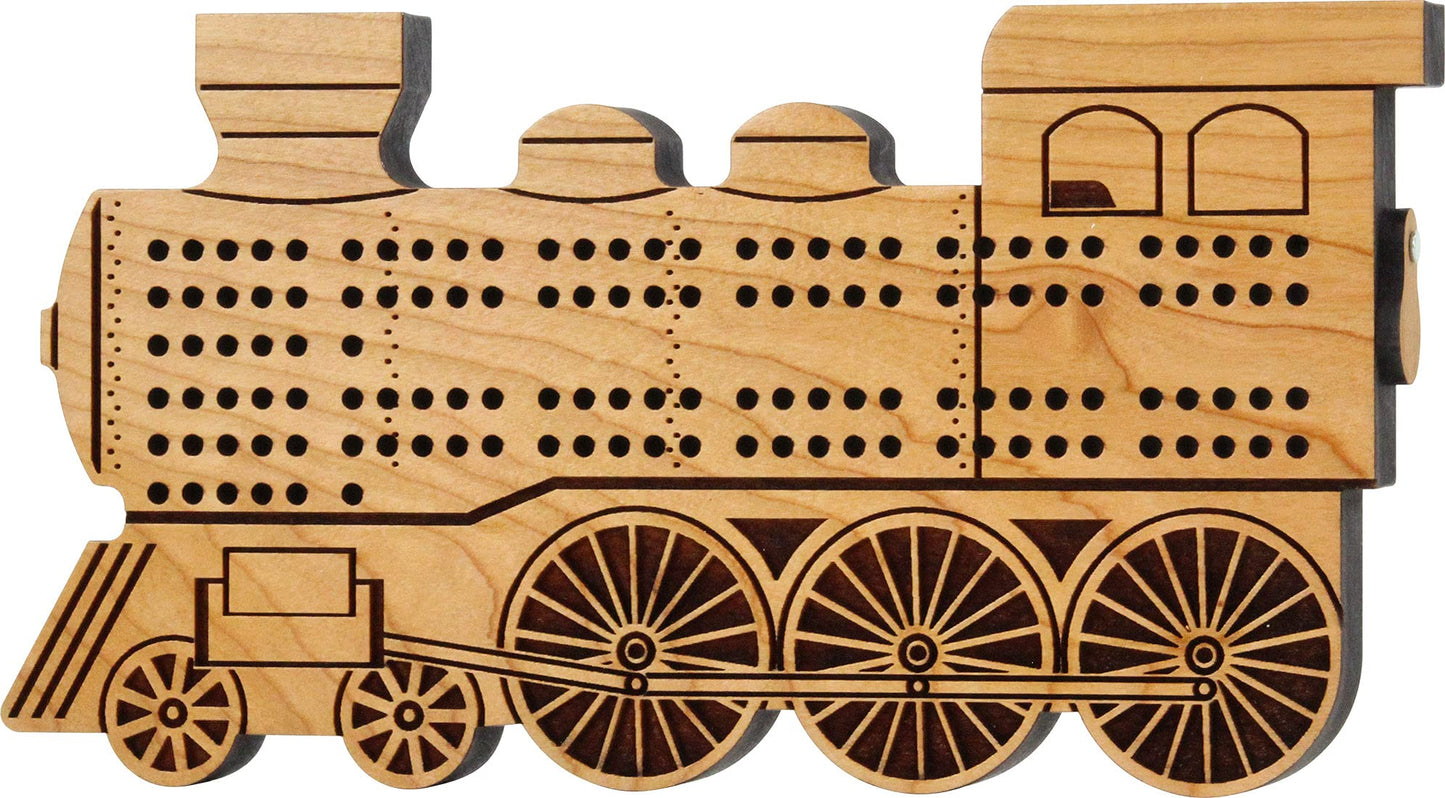 Train Shaped Cribbage Board - Made In Usa
