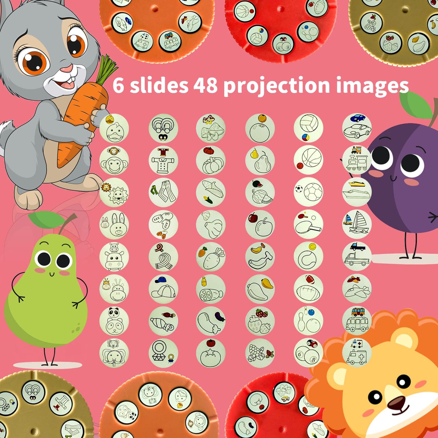 Drawing Projector Table For Kids, Handbag Design Painting Drawing Table Led Projector Childrens Toy Educational Early Learning Projection Drawing Table Sketch Doodle Board For Kids Boys Girls (Pink)