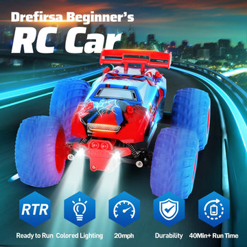 Drefirsa 1:18 Spider Remote Control Car For Boys Age 6-12, 20Mph All Terrian Remote Control Monster Truck With Colorful Bodyligh