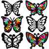 Outus Butterfly Stained Glass Effect Paper Butterfly Suncatcher, 6 Types For Window Art Classroom Art Craft Party Favor Travel Toy, 6.3 X 4.3 Inch With Colored Paper (12 Pieces)