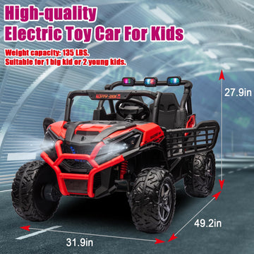 Luibas 24V 4Wd 2-Seater Ride On Car For Kids, 4X4 Battery Powered Ride On Toy With Remote Control, Electric Vehicle 4 Wheeler Ut