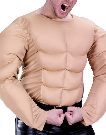 Fun World Men'S Muscle Shirt Halloween Costume, Beige, Medium