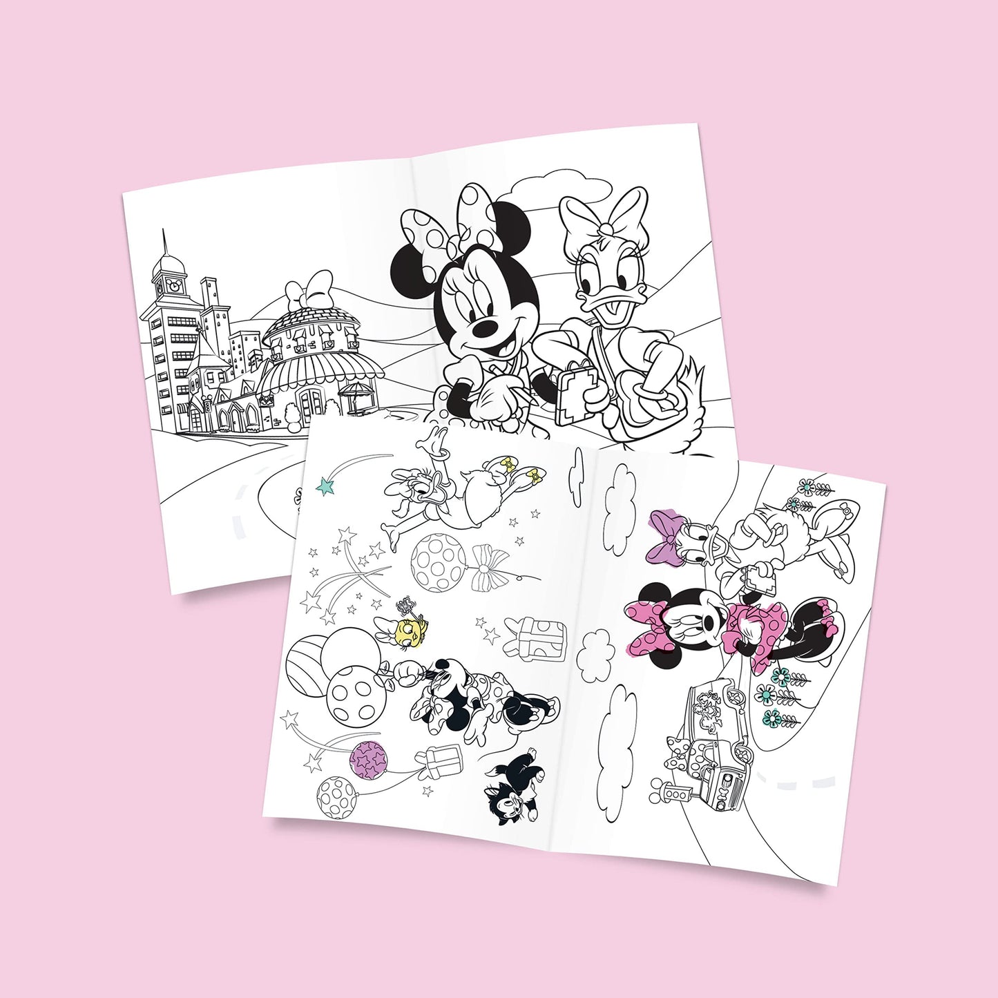 Disney Minnie Mouse Draw and Play Desk by Delta Children - Includes 10 Markers and Coloring Book, Pink