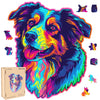 Australian Shepherd Dogs Wooden Puzzle 500Pcs Stained Colorful Art Painting Wooden Puzzle For Kids Adults, Birthday Mother'S Fat