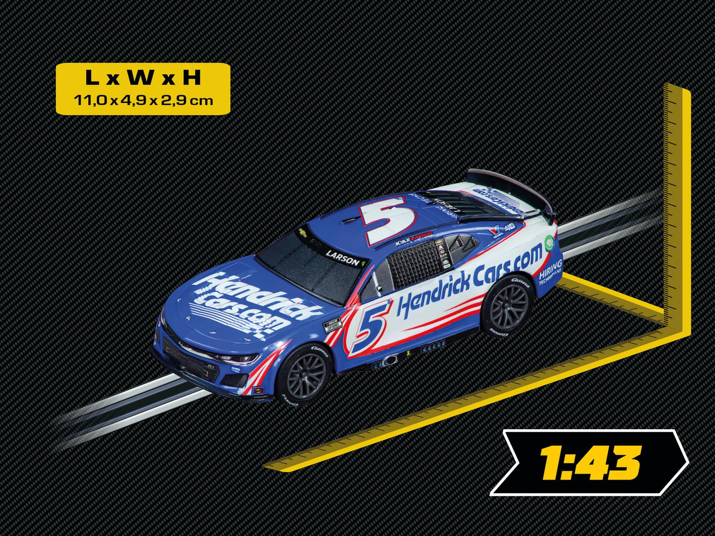 Carrera GO Slot Car - NASCAR Hendrick Motorsports Camaro ZL1, No.5 Kyle Larson, 1:43 Scale, Plastic