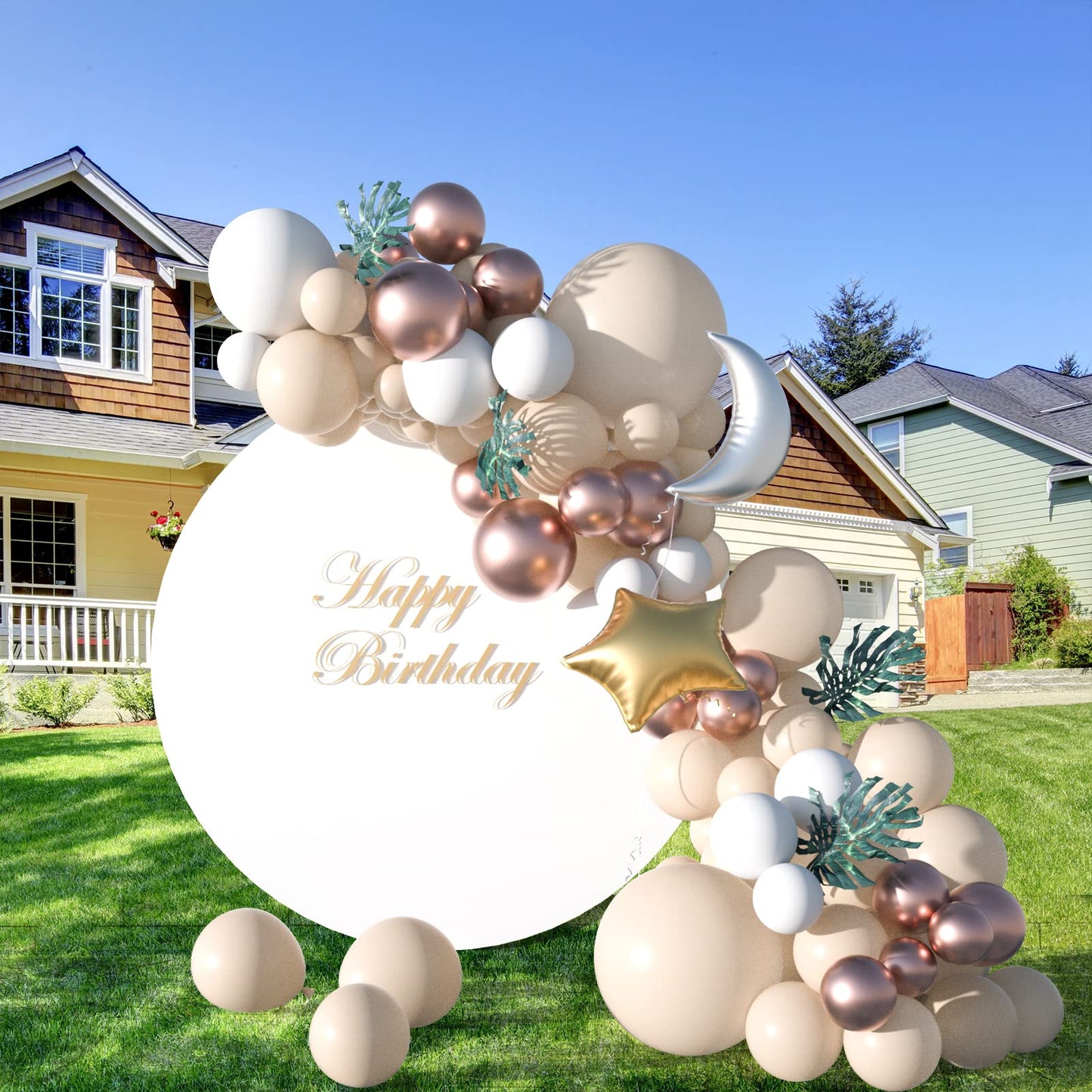 Tuparka 102 Pcs Sand White Balloons Garland Arch Kit White Sand Balloon Different Sizes 5 10 12 18 Inch Matte Sand White Party Balloons For Birthday Bride Baby Shower Wedding Party Decorations