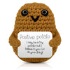 SACHPER Pickle Buddies Mini Positive Potato - Emotional Support Potato Doll Handmade Positive Crochet Animals Gifts Emotional Support Nuggets Say Potato Gift for Anxiety & Stress Relief