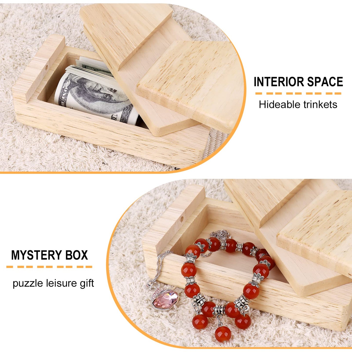 Impossible Puzzle Box Secret Money Box Mini 3D Brain Teaser Toy Cash Card Boxes Surprise Wooden Magic Box