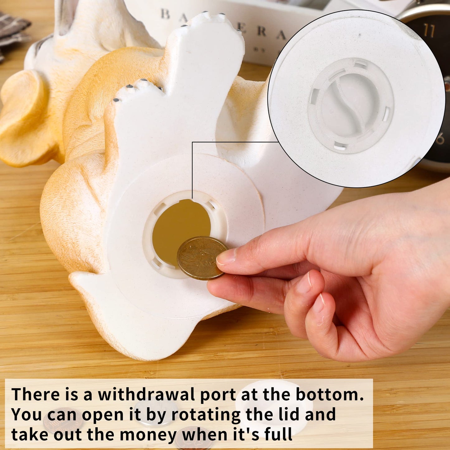 H&W Labrador Dog Coin Money Bank, Shatterproof Dog Piggy Bank, Creative Money Bank, Can Store 1000 Coins, Best Bitrthday Gift (Wk34-D2)