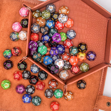AUSTOR 70 Pieces 12 Sided Dice Mixed Color Polyhedral Dice Set 12 Sides Dices Assortment with a Black Velvet Storage Bag for DND