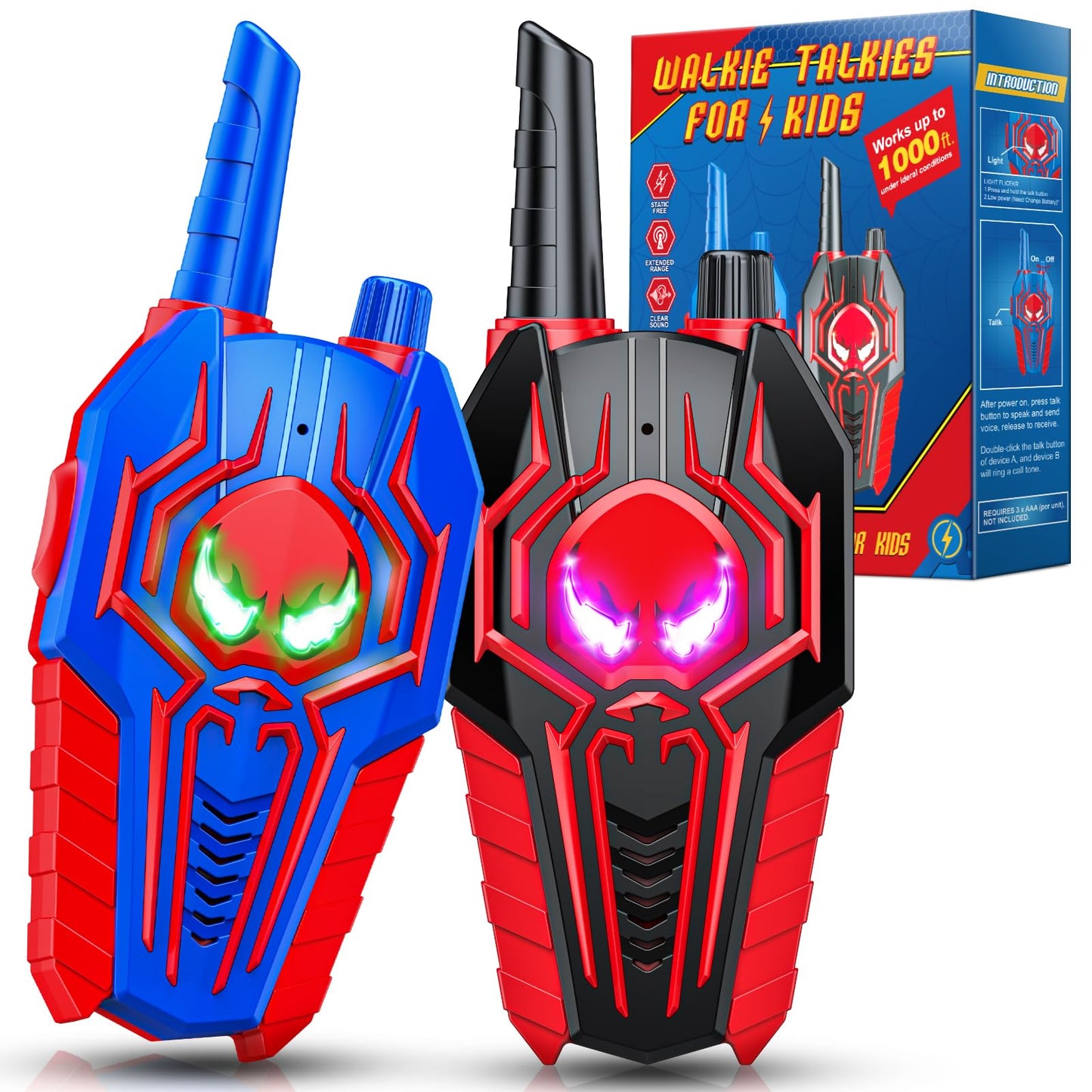 Walkie Talkies For Kids Ages 3-8: Toys Gifts For 3 4 5 6 7 8 9 10 Year Old Boys Kid Outdoor Camping 2 Way Radio Toy Easter Brith