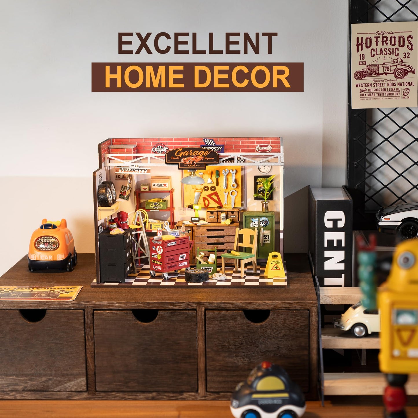 Robotime Miniature House Kit Diy Mini Garage Workshop Tiny Model House Building Kit With Led Decorative Craft For Adults Hobby G