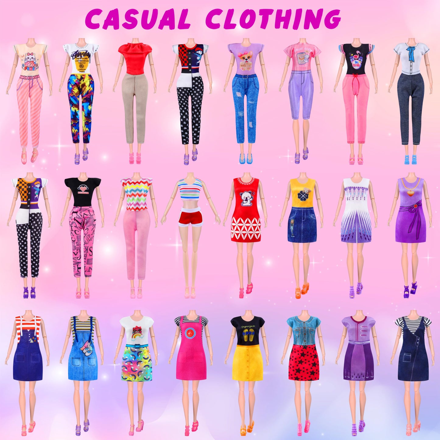 79 Pcs Doll Clothes And Accessories With Doll, Princess Gowns, Fashion Dresses, Slip Dresses, Top, Pants, Jumpsuit, Swimsuits, Shoes, Hangers, Doll Dress Up Toys For Girls Kids Toddlers Toy Gifts