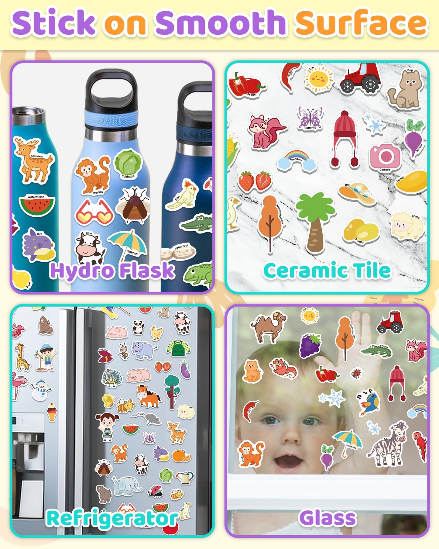 Benresive Reusable Sticker Books For Kids 2-4, Sticker Books For Toddlers 1-3 2-4, Toddler Travel Toys Activities Crafts Gifts - Farm, Animal And Season