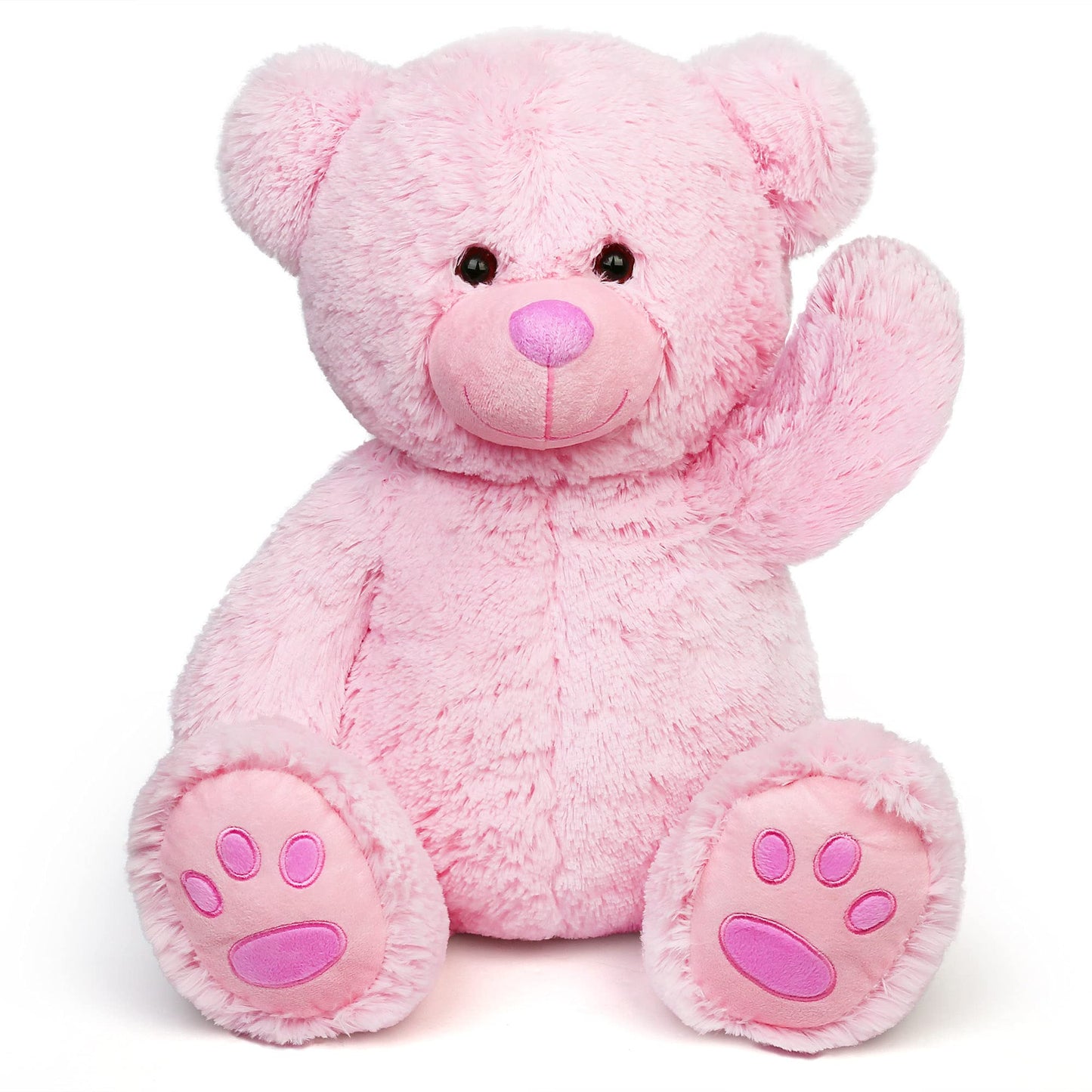 Lotfancy Teddy Bear Stuffed Animals, 20 Inch Pink Stuffed Bear, Cute Plush Toy With Footprints, Plushies For Kids Baby Toddlers