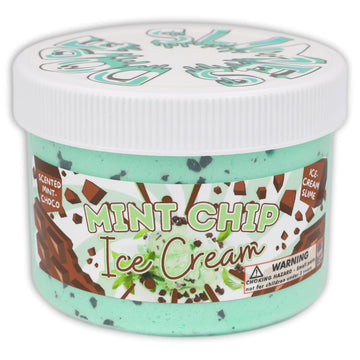 Mint Chip Ice Cream - Ice-Cream Textured Slime - Handmade In Usa - Dope Slimes - Teal