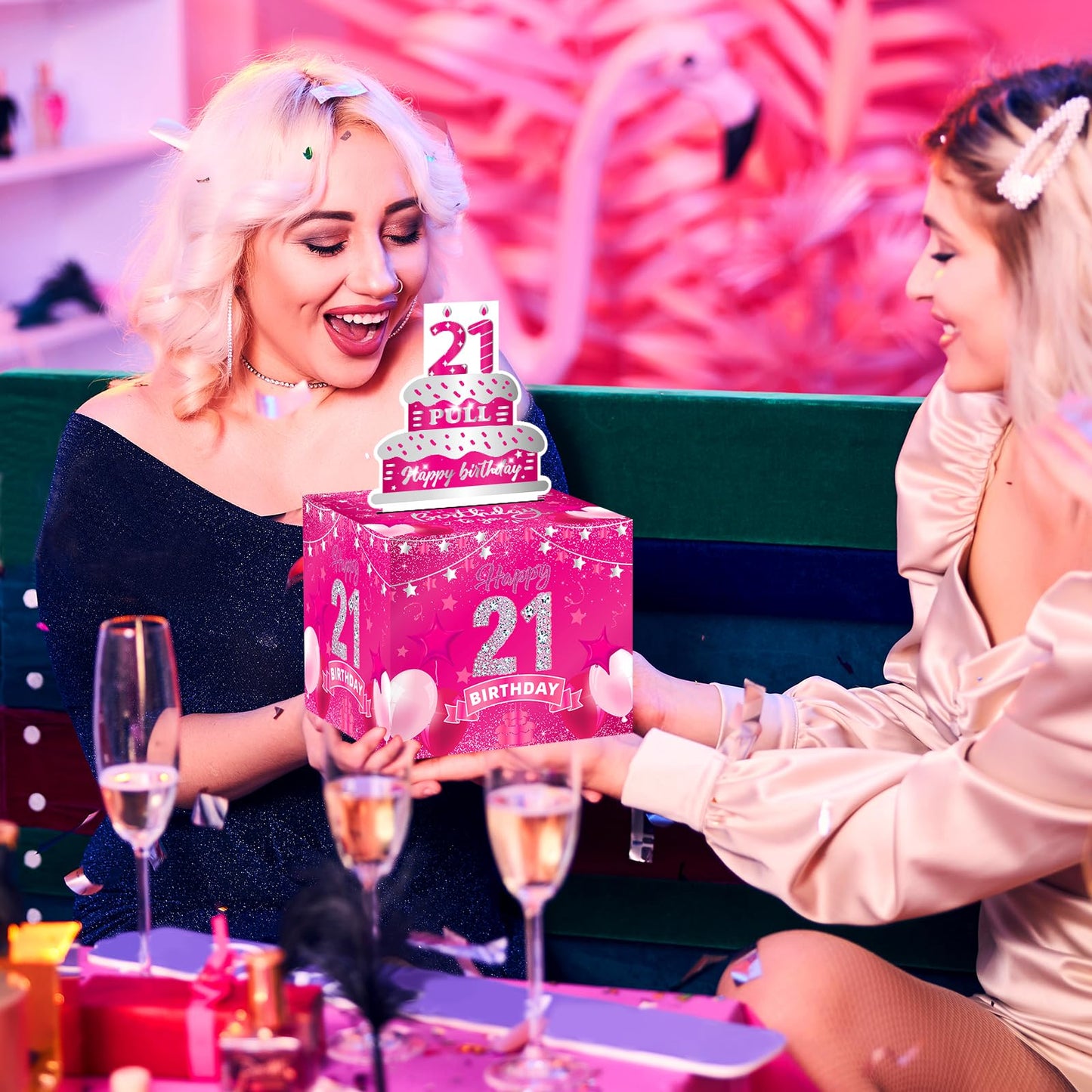 21St Birthday Gifts For Her Hot Pink 21St Birthday Money Box For Cash Gift Pull Surprise Birthday Money Gift Boxes With Pull Out