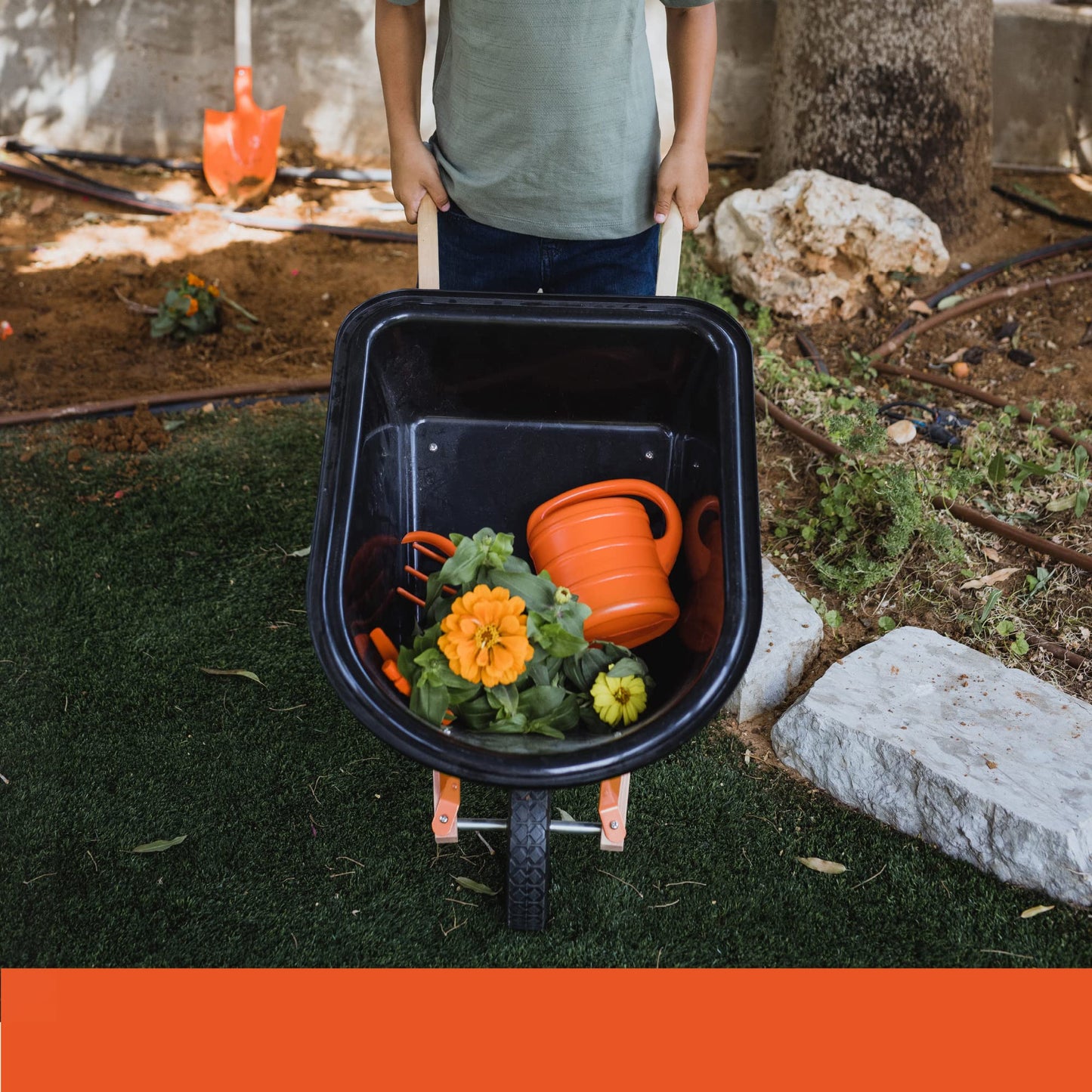 Red Tool Box Black And Decker 20 Liter Realistic Wheelbarrow For Kids Ages 3 And Up.