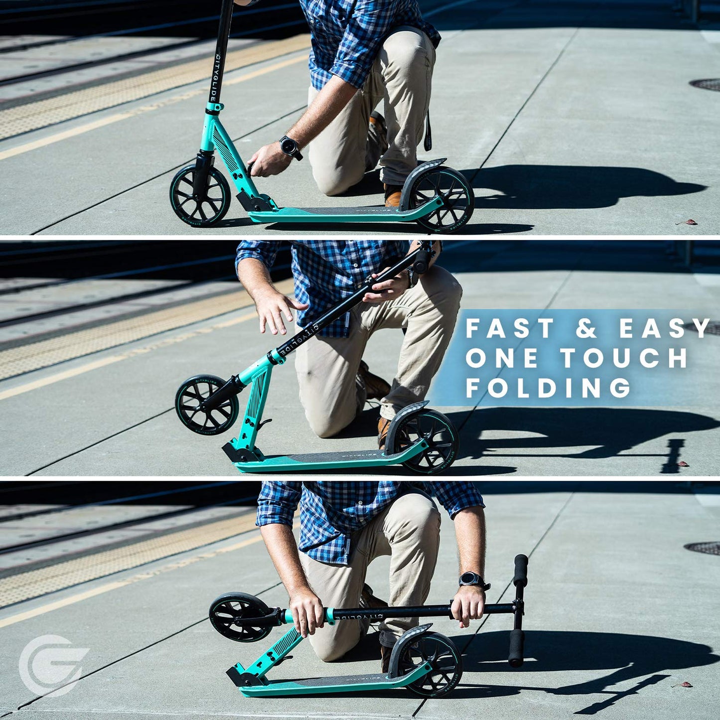 CITYGLIDE C200 Scooter for mature-themeds -Foldable Lightweight Adjustable mature-themed Scooter 220lbs Capacity - Kick Scooters for mature-themeds with Carry Strap and Kickstand (Black)