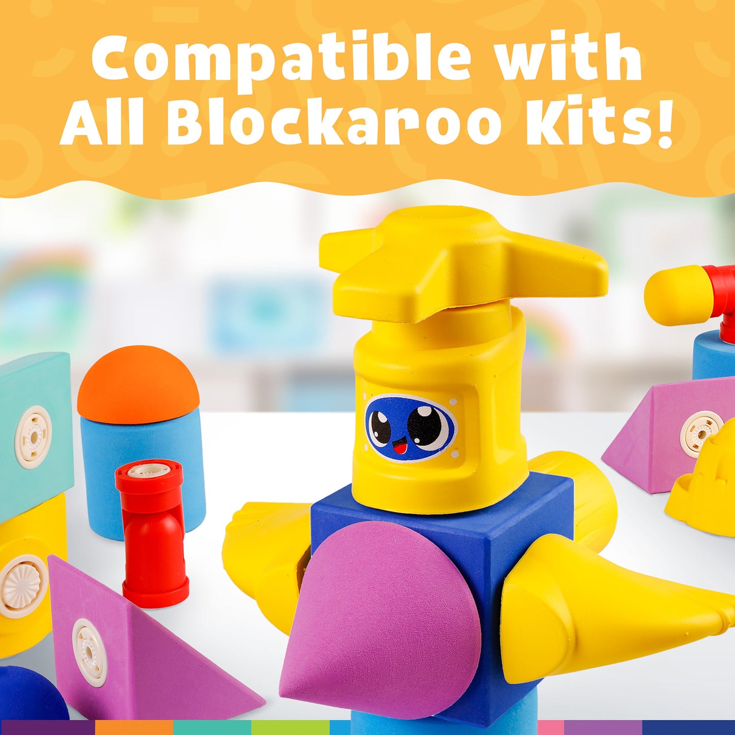 Blockaroo Magnetic Foam Building Blocks - 10-Piece Submarine, Bath Toys For Toddlers, Preschool Toys, Bathtub Toys, Sensory Toys, Blocks For Toddlers 3-5, Engineering Toys For Kids 3-5, Bath Blocks