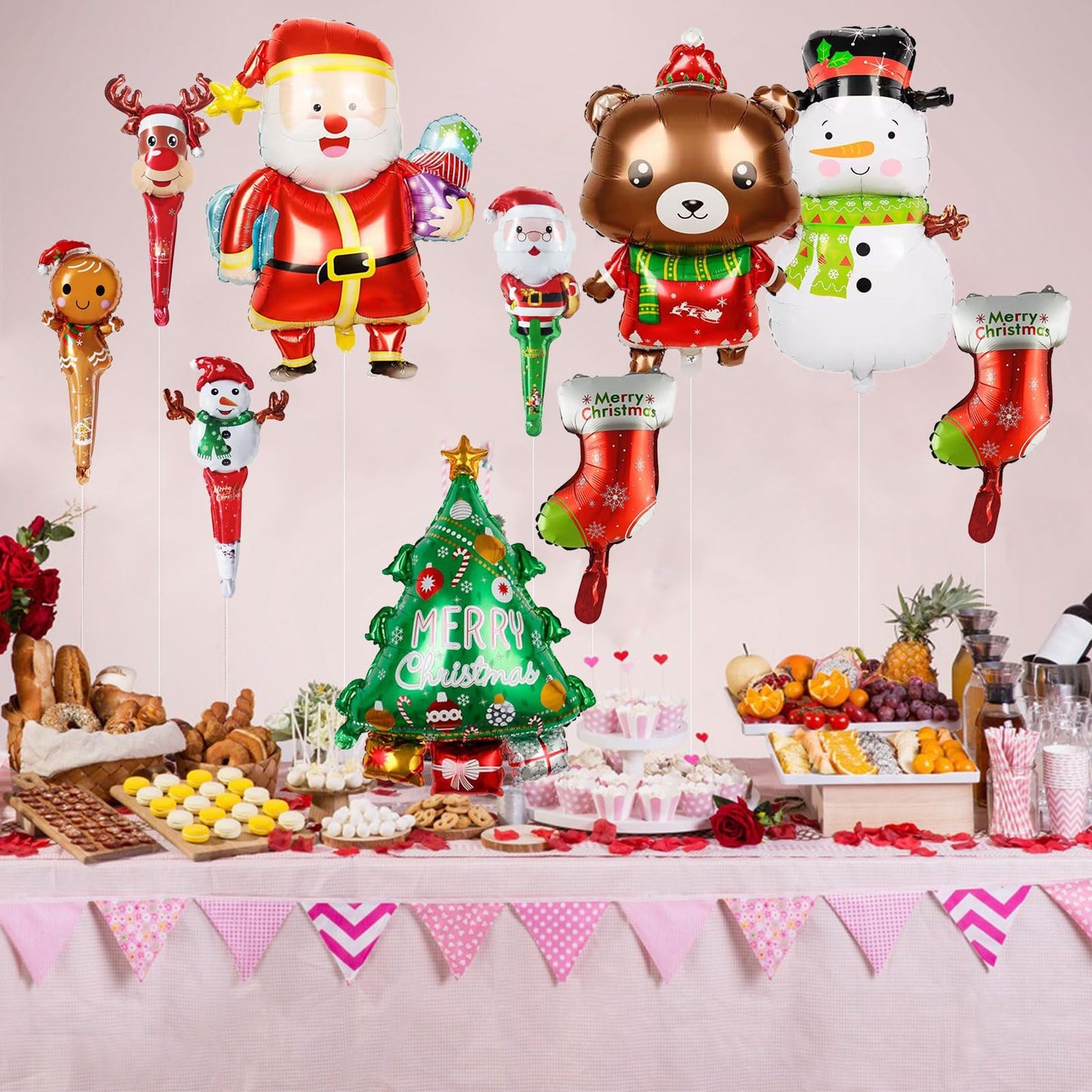 Christmas Balloons Christmas Party Decorations Santa Claus Snowman Christmas Tree Reindeer Foil Balloons Merry Christmas Balloon
