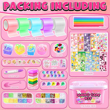 ZiZa Nano Tape Bubble Kit for Kids - Pink Squishy Maker with Video Tutorials