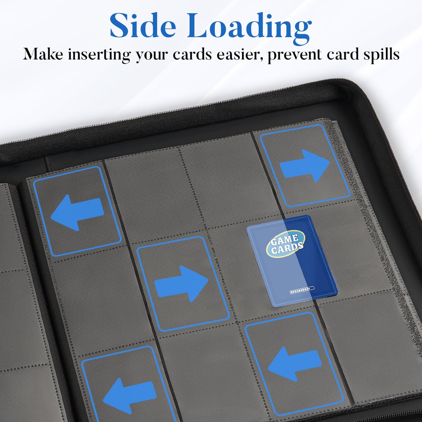 enhanced Zip Card Binder 12 Pocket Fabmaker 912 Pockets Trading Card Binder PU Zipper Card Collection Album Sturdy Side-Loading Card Book Holder for MTG TCG Game Cards Sports Cards Teal