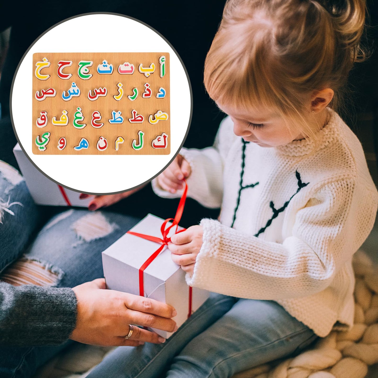 1 Set Wooden Arabic Alphabet Puzzle Childrens Montessori Preschool Education Hand Grip Puzzle Game For Kids Wooden Toys Educatio