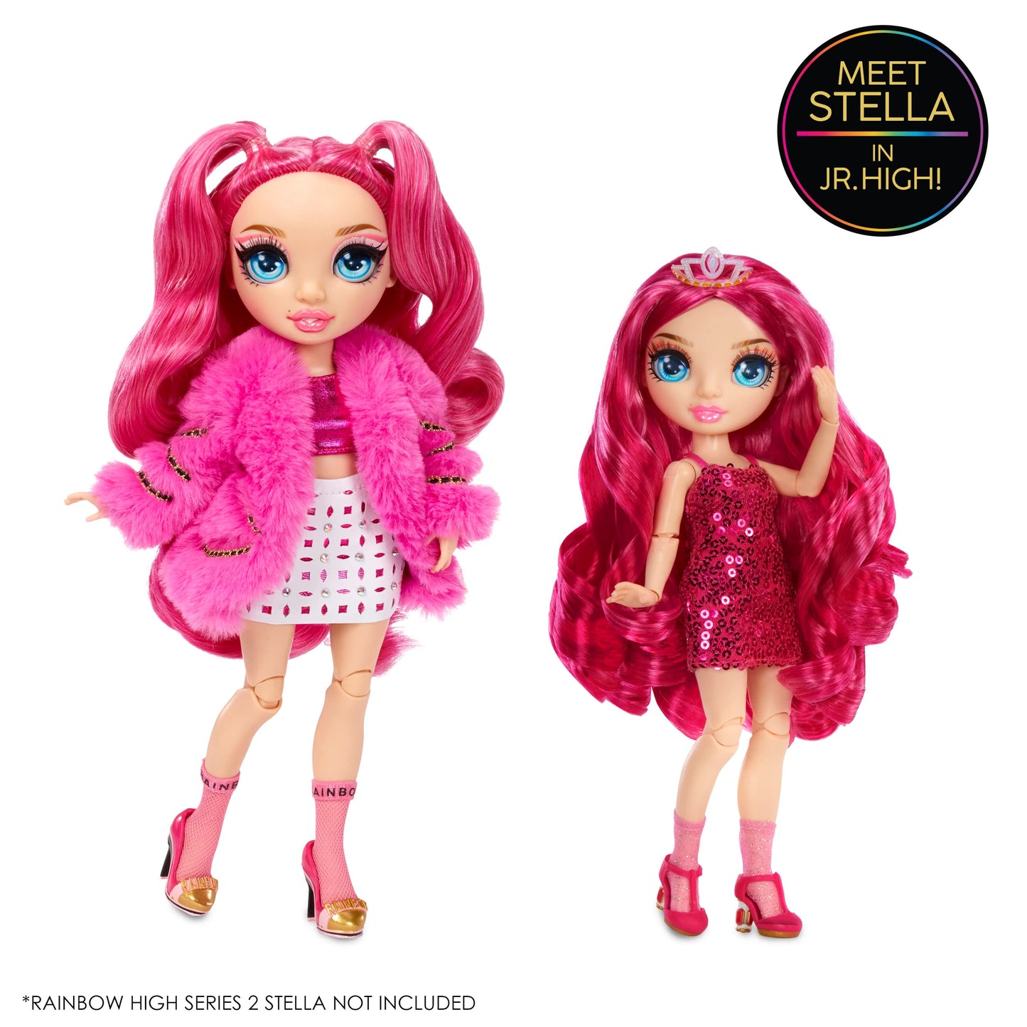 Rainbow High Jr High Series 2 Stella Monroe- 9'' Fuchsia Pink Posable Fashion Doll With Designer Accessories And Open/Close Back