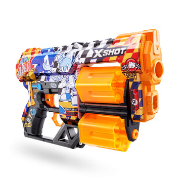 X-Shot Skins Dread Sonic Super Speed Blaster With 24 Darts - Malice Skin By Zuru, Double Rotating Barrels, Air Pocket Dart Technology, Toy Foam Blaster For Kids, Teens And Adults