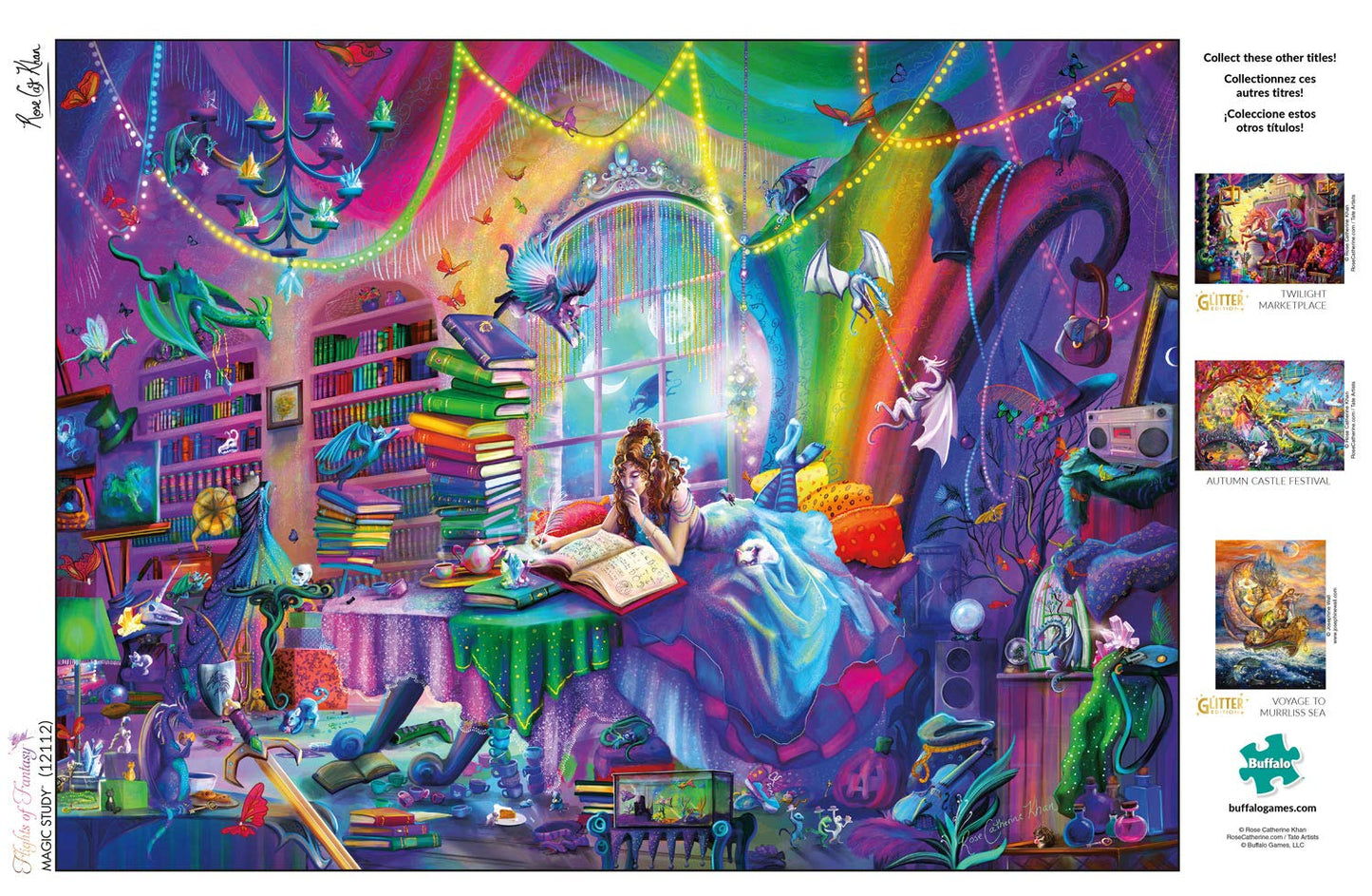 Buffalo Games 1000 Piece Jigsaw Puzzle - Flights of Fantasy - Magic Study - Large - Multicolor - Model 12112 - Paper Material