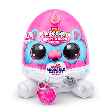 Rainbocorns Adopt-A-Corn Surprise Bunny Plush, 15+ Surprises, Medium Collectible Egg for Girls & Kids Ages 3+