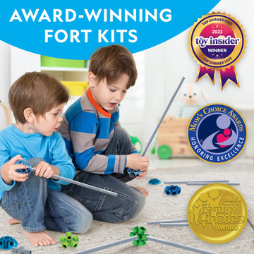 National Geographic Kids Fort Building Kit - 70-Piece Indoor Fort Builder For Kids - Build A Fort For Creative Play, Stem Building Toy, Fort Building Kit For Kids 6-10, Blanket Fort Kit For Kids