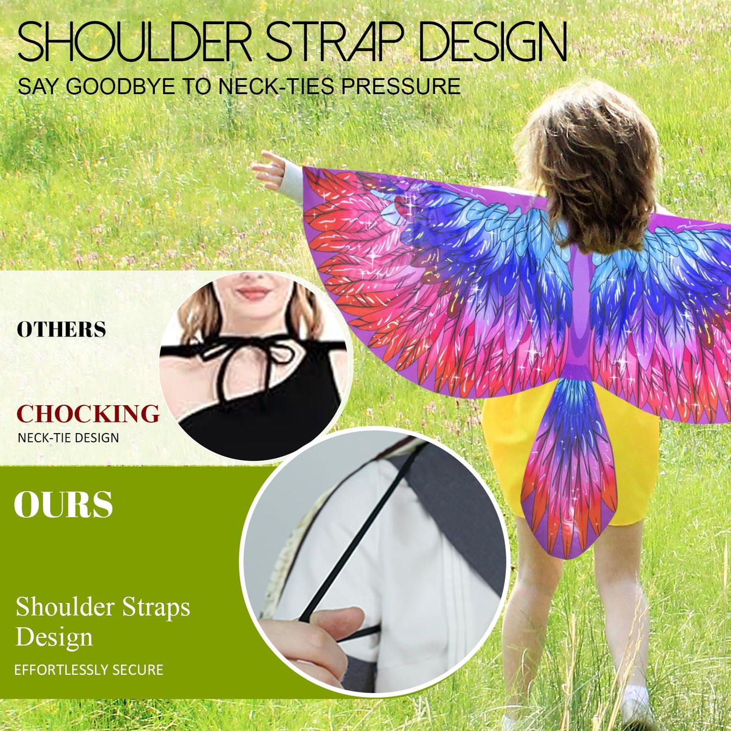 iROLEWIN Plum Eagle Parrot Costume for Kids - Large Bird Wings & Headband, Perfect for Halloween & Party Favors