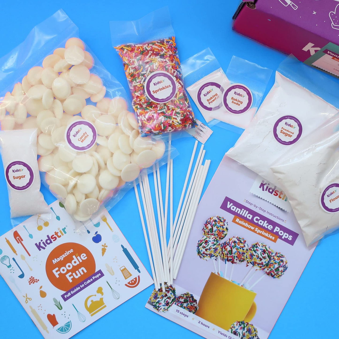 Kidstir Kids Baking Set Diy Baking Kits, Cake Pop Kit With Everything, All-In-One Baking Kit With Cake Pop Stand, Pre-Measured I