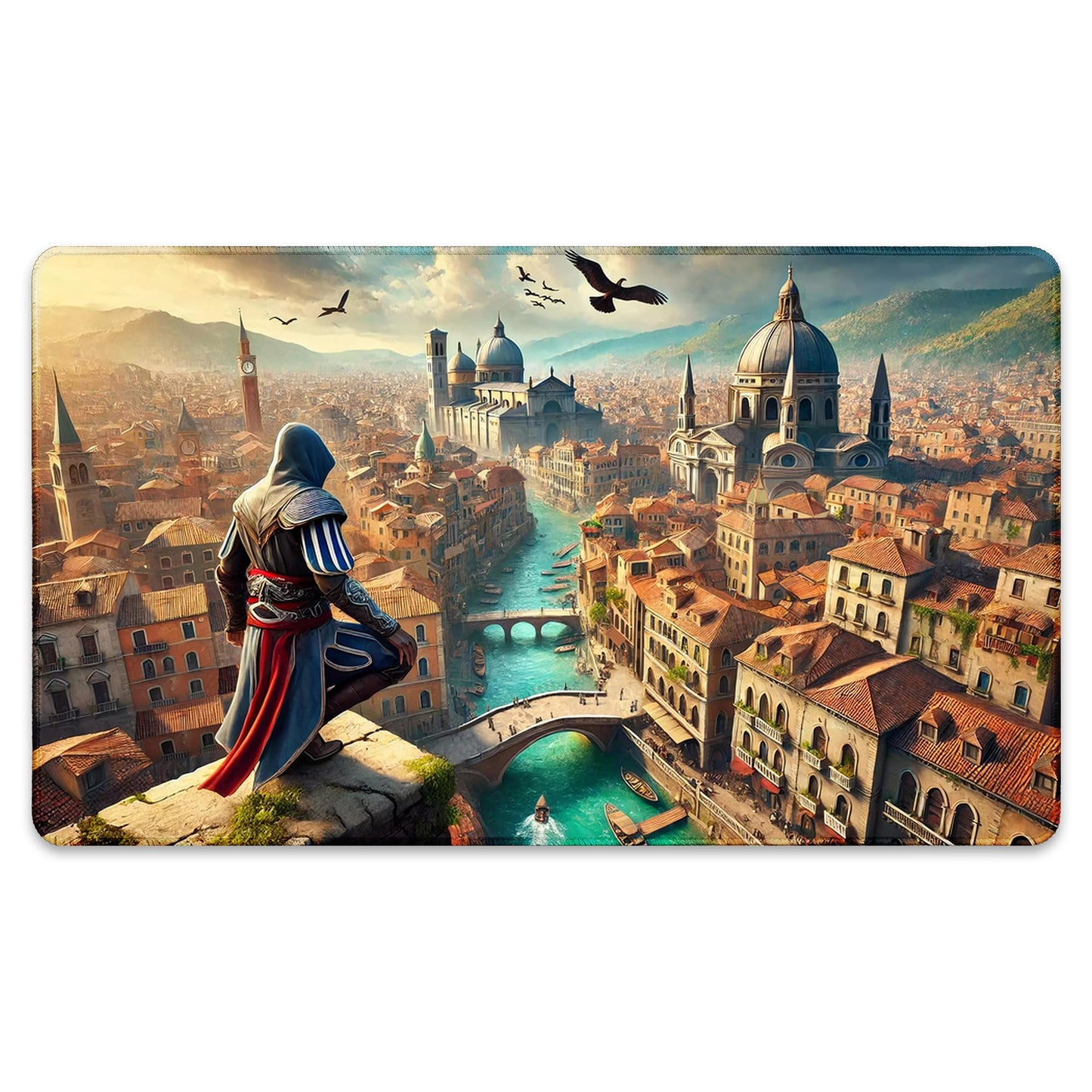 Wizcraft Gaming Paramint Assassin Overlooking (Stitched) - Mtg Playmat - Compatible With Magic The Gathering Playmat - Play Mtg,
