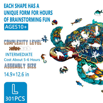 Wooden Puzzles for mature-themeds - Advanced Sea Turtle Wooden Puzzle Unique Shape Puzzels Wooden Jigsaw Puzzles for mature-themeds Wood Puzzles mature-themed Perfect for Birthday Gifts Family Puzzles 14.9 x 12.6in 301pcs