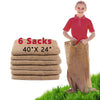 Alytree 6 Pack Burlap Potato Sack Race Bags, 24''X40'' Outdoor Lawn Games For Kids & Adults, Outside Yard Games For Birthday Par