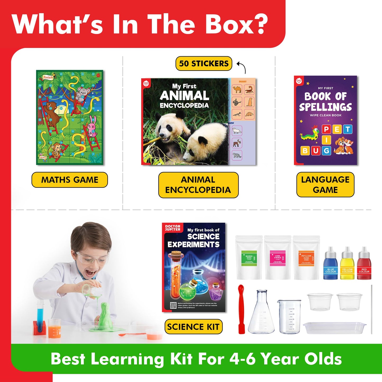Doctor Jupiter Ultimate Gift Set Of Learning| Set Of ‘My First Science Kit’, ‘Little Genius Kit’ For Kids Ages 4-6|Birthday Gift For Boys, Girls| Stem Learning & Education Toys For 4,5,6 Year Old